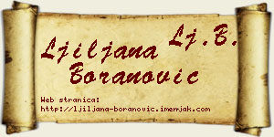 Ljiljana Boranović vizit kartica